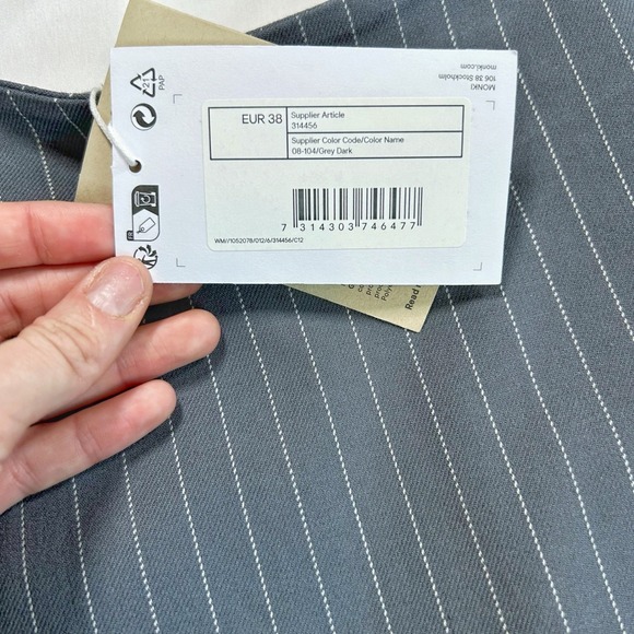 NWT Women Striped Grey Mini Skirt Blair Waldorf Monki US Sz-8 Casual Going Out - Picture 6 of 10